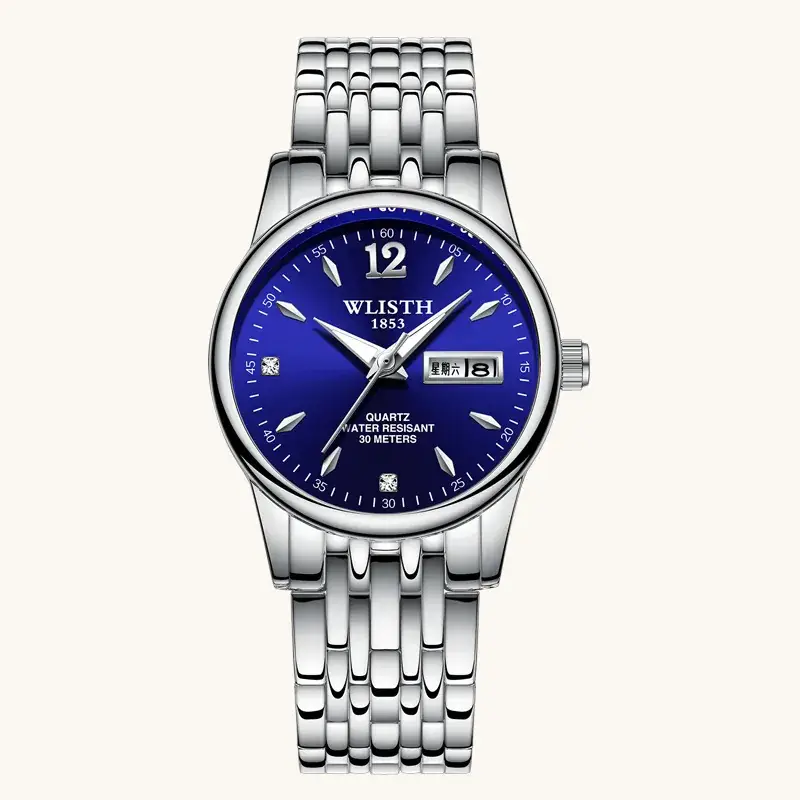 Women's Steel Band Quartz Watch Orange Dial - Image 4