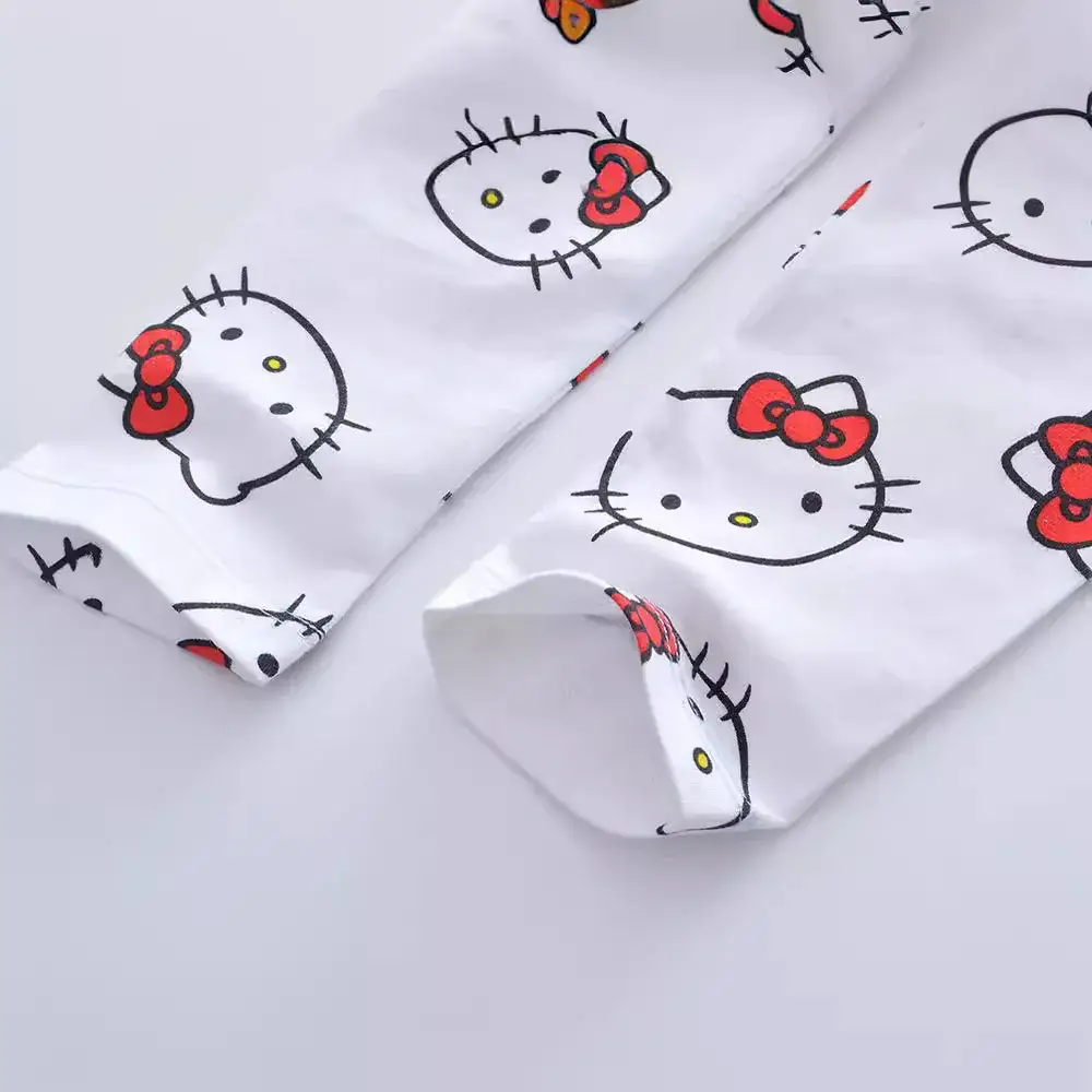 Hello Kitty Printed Stretch Cotton Leggings for Girls - Image 4