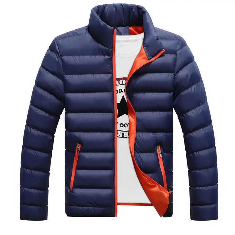 Men's Maroon Puffer Jacket Large Winter Casual - Image 2