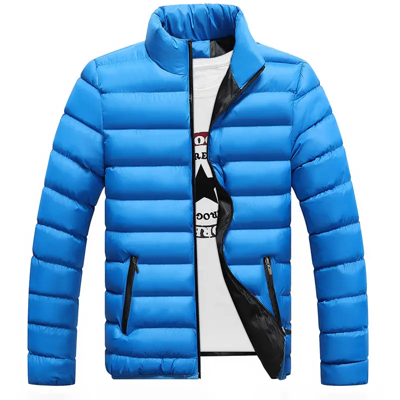 Men's Maroon Puffer Jacket Large Winter Casual - Image 3