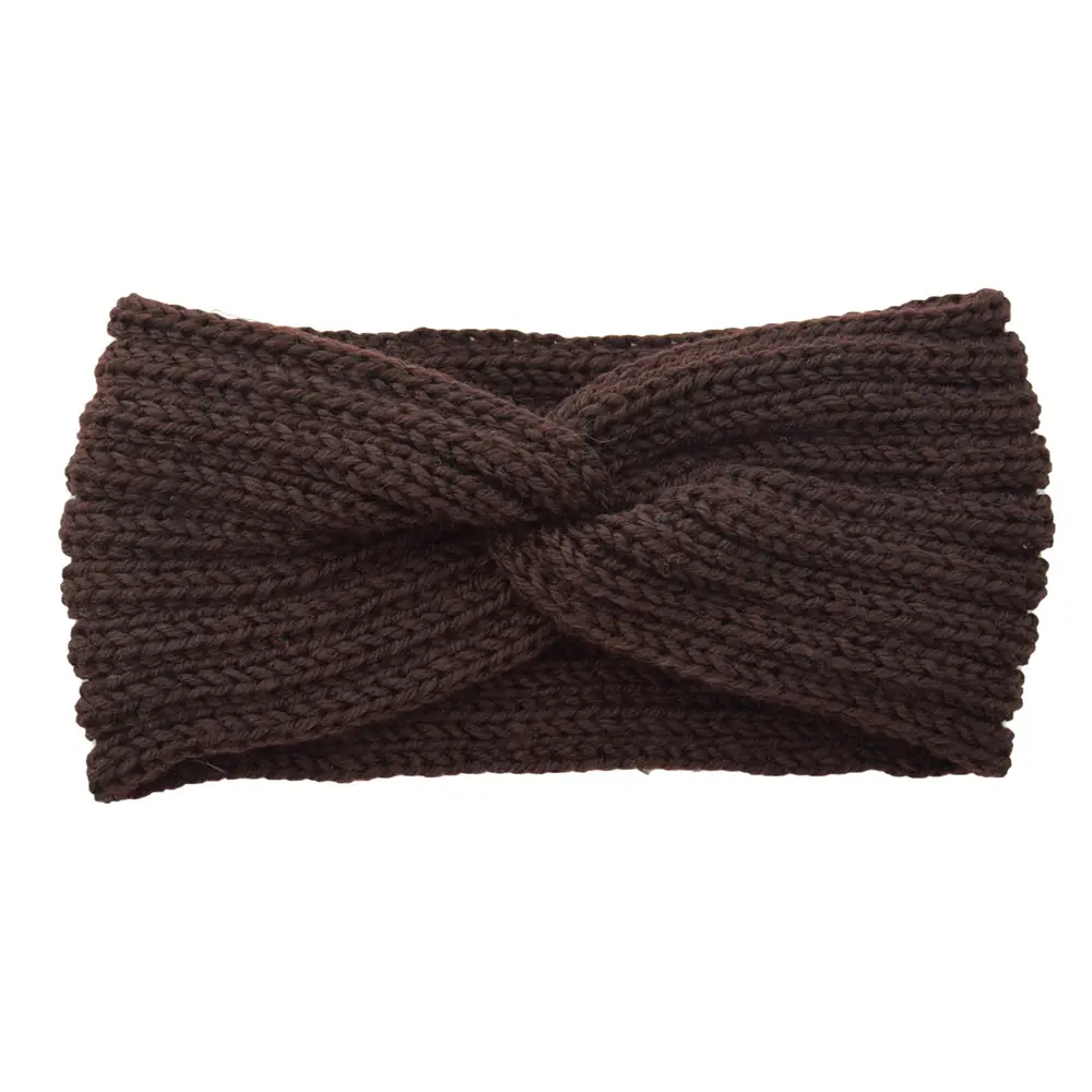 Red Knitted Cross Wool Headband for Women - Image 13