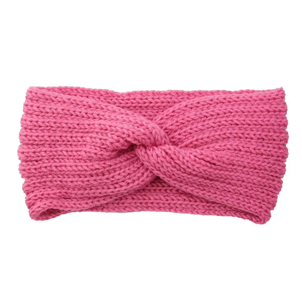 Red Knitted Cross Wool Headband for Women - Image 17