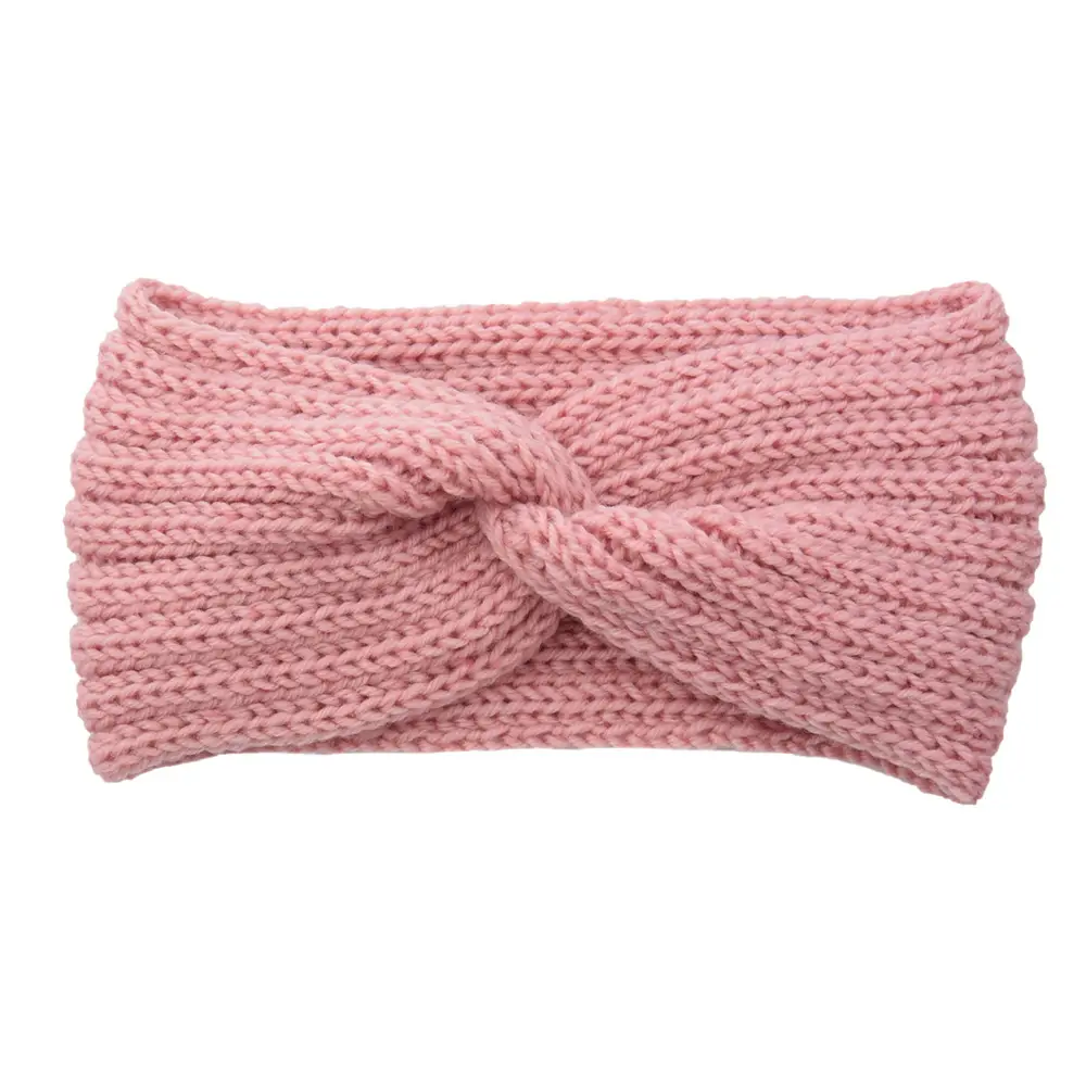 Red Knitted Cross Wool Headband for Women - Image 20