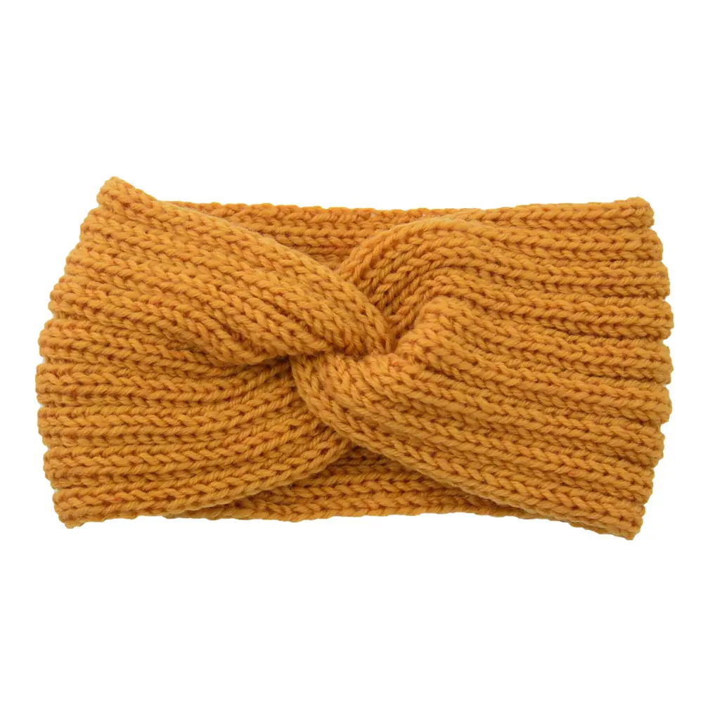Red Knitted Cross Wool Headband for Women - Image 24