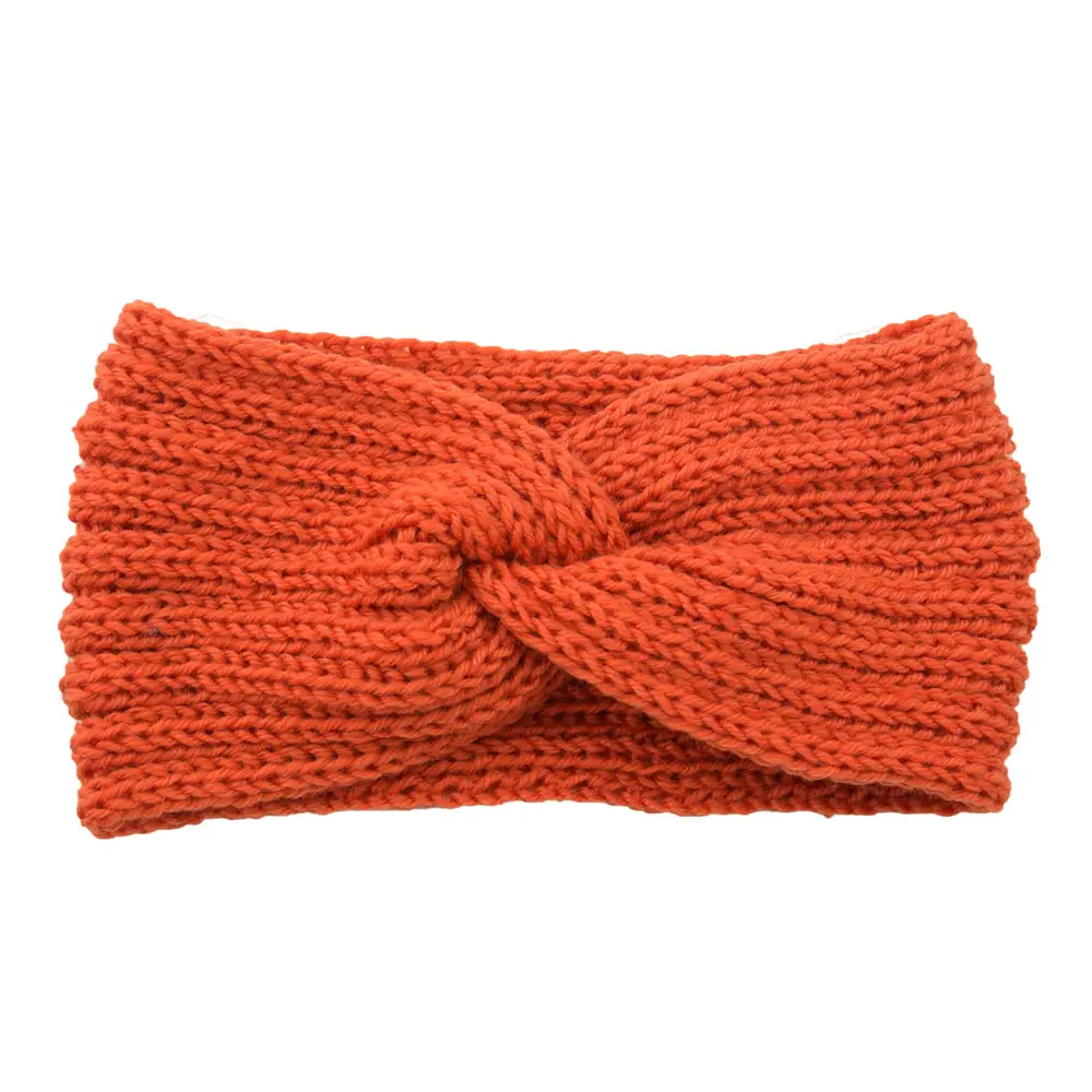 Red Knitted Cross Wool Headband for Women - Image 25