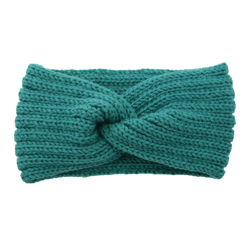 Red Knitted Cross Wool Headband for Women - Image 31