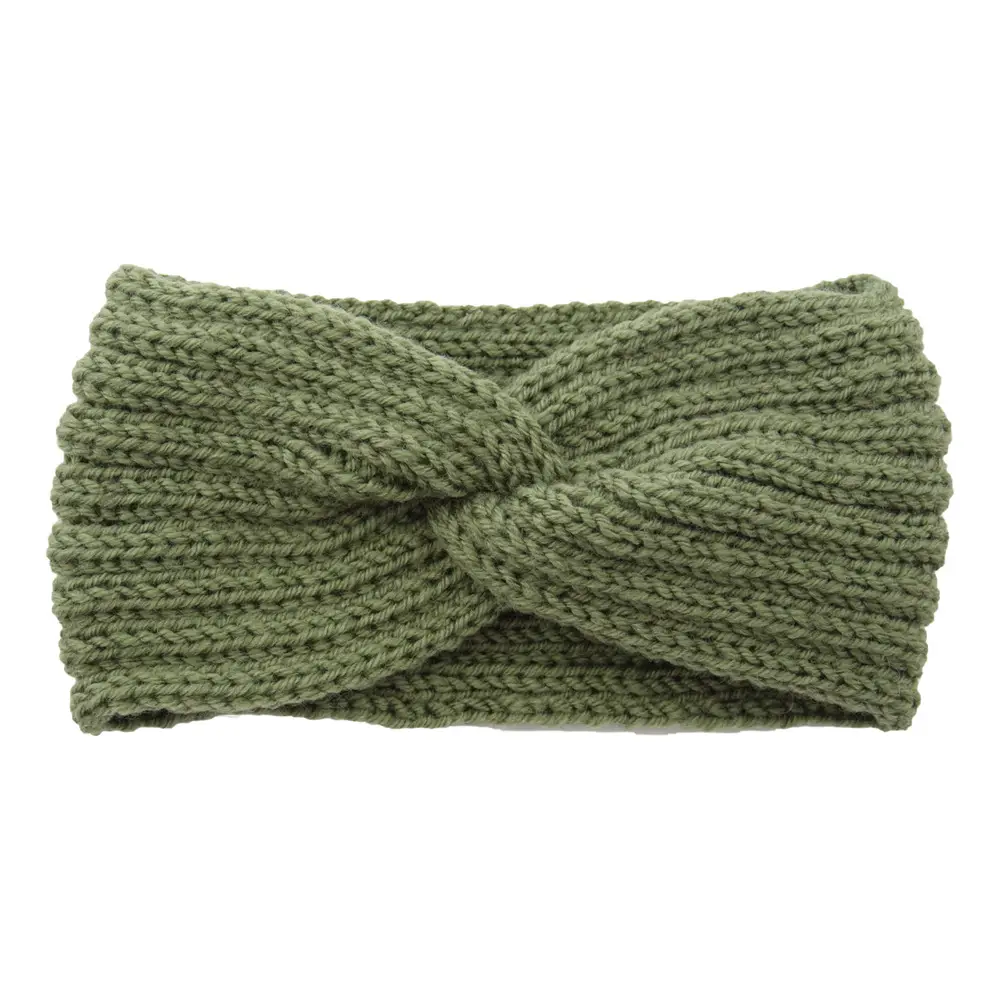 Red Knitted Cross Wool Headband for Women - Image 32