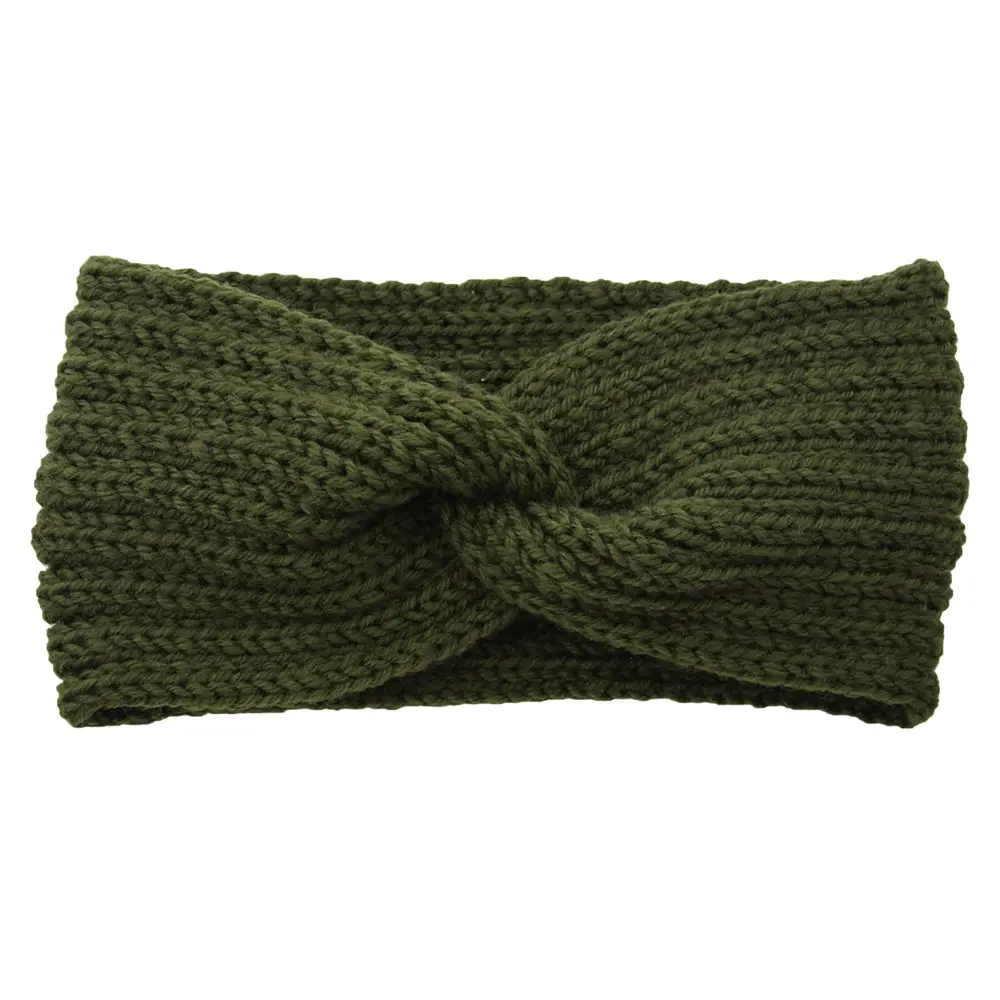 Red Knitted Cross Wool Headband for Women - Image 33