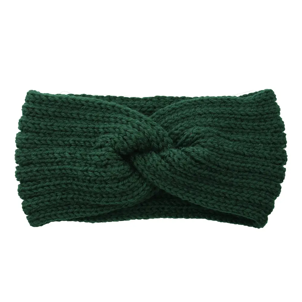 Red Knitted Cross Wool Headband for Women - Image 34