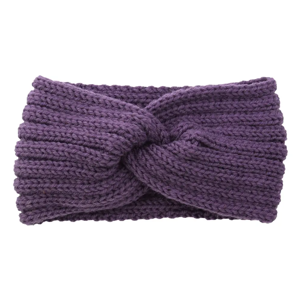 Red Knitted Cross Wool Headband for Women - Image 36