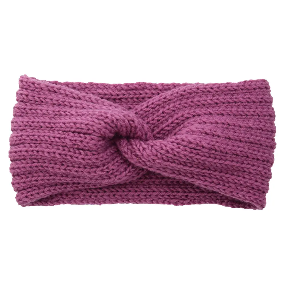 Red Knitted Cross Wool Headband for Women - Image 37