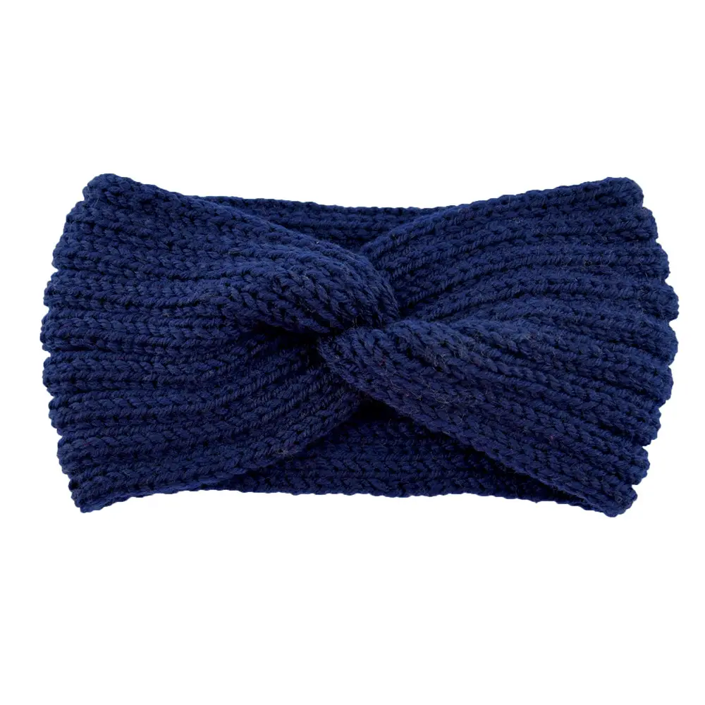 Red Knitted Cross Wool Headband for Women - Image 5