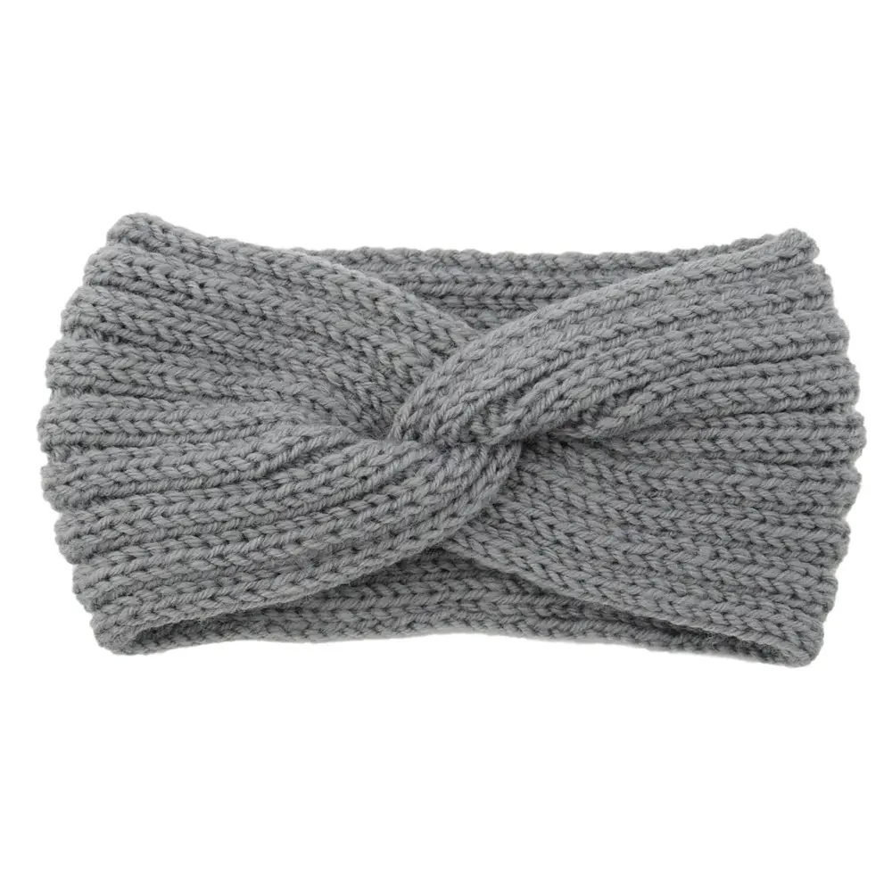 Red Knitted Cross Wool Headband for Women - Image 6