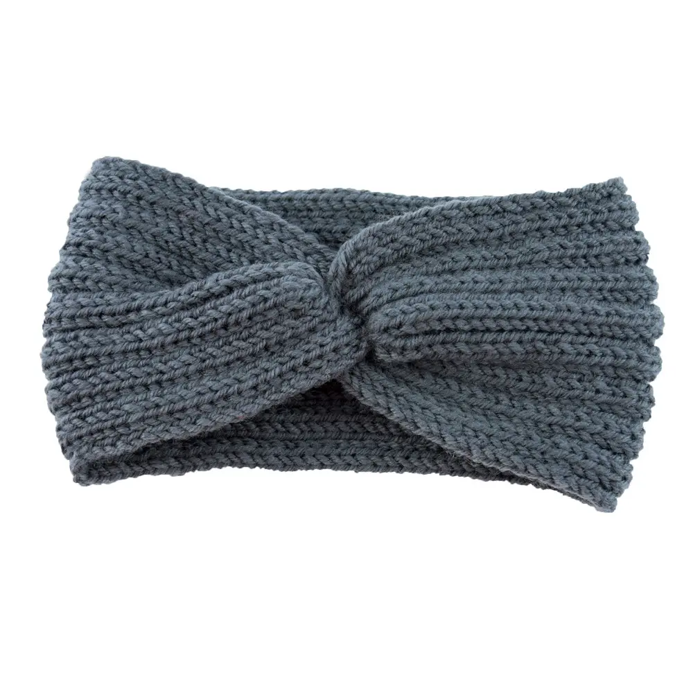 Red Knitted Cross Wool Headband for Women - Image 7