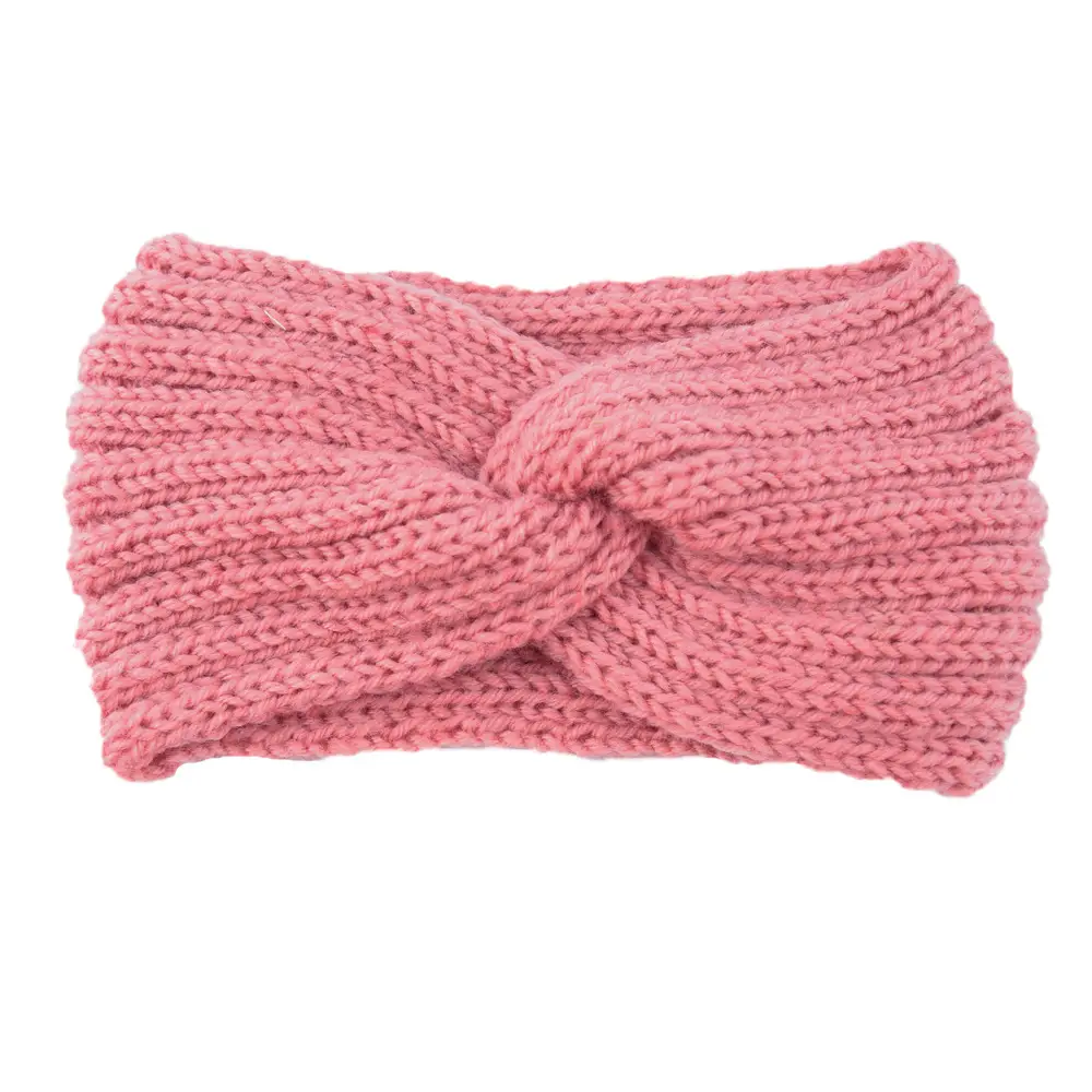 Red Knitted Cross Wool Headband for Women - Image 8
