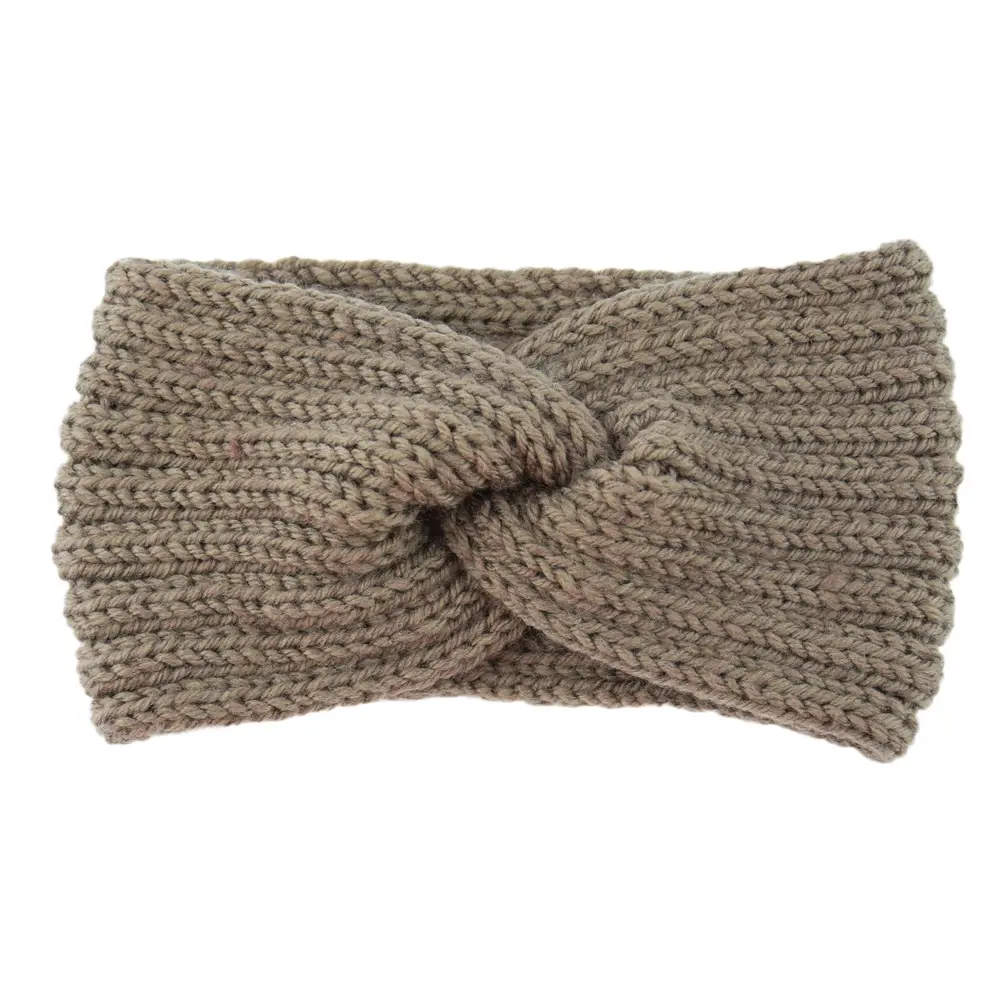 Red Knitted Cross Wool Headband for Women - Image 9