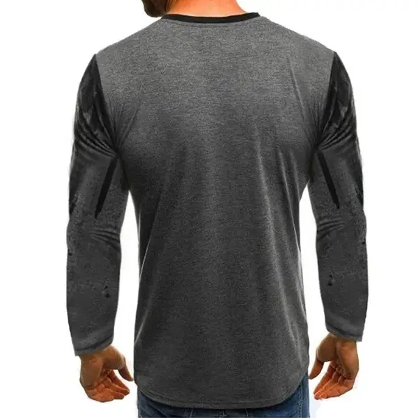 Men's 2024 Long Sleeve Camo T-Shirt Grey - Image 6