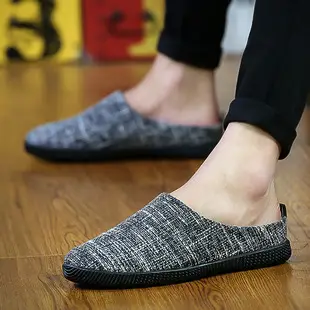 Men Linen T-Shape Flip Flops Summer Casual Shoes — feature 1