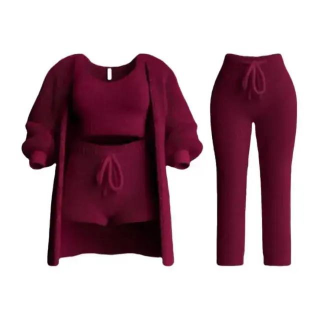 Pink Knitted 4-Piece Set for Women