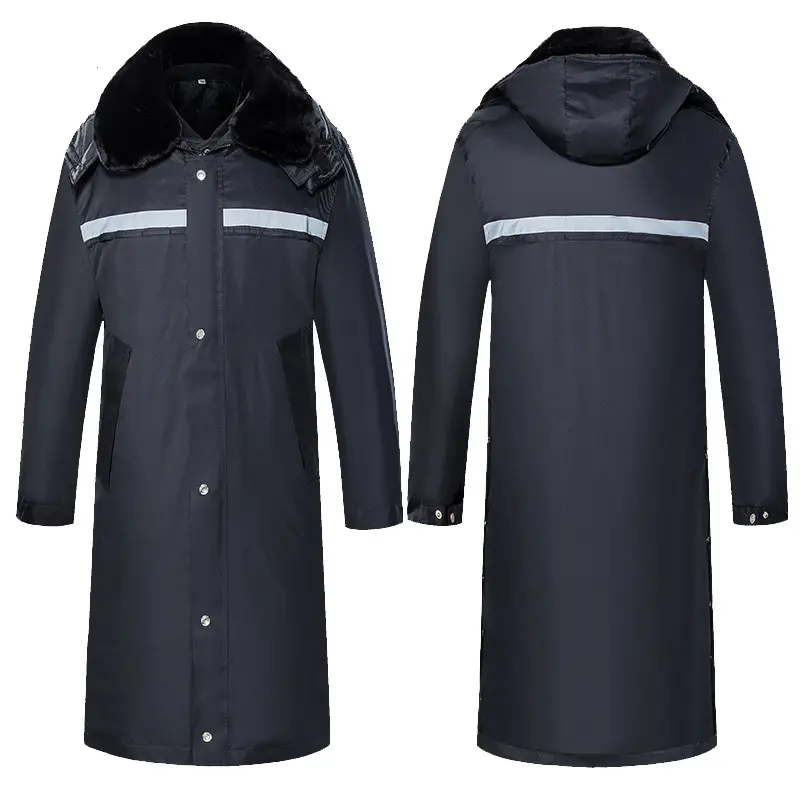 Winter Black Cotton Padded Jacket for Men - Image 4