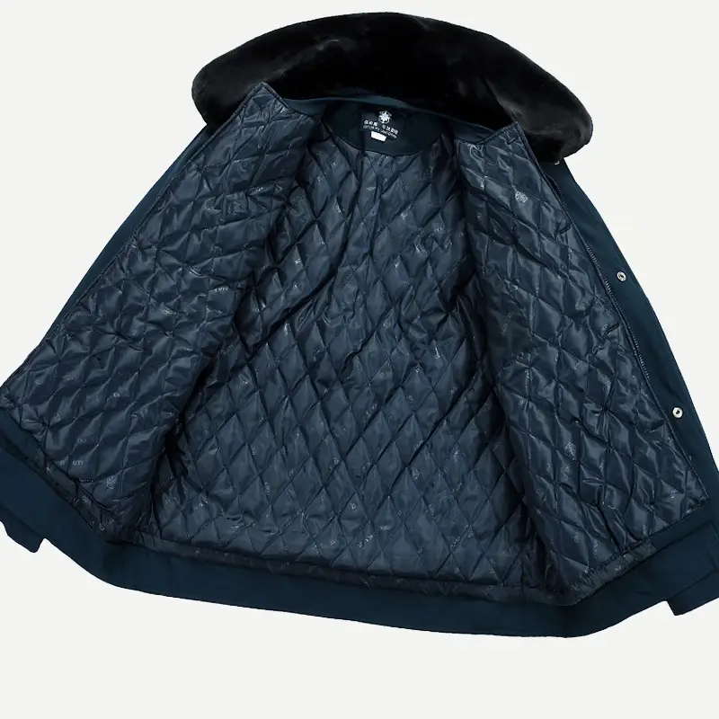 Winter Black Cotton Padded Jacket for Men - Image 6