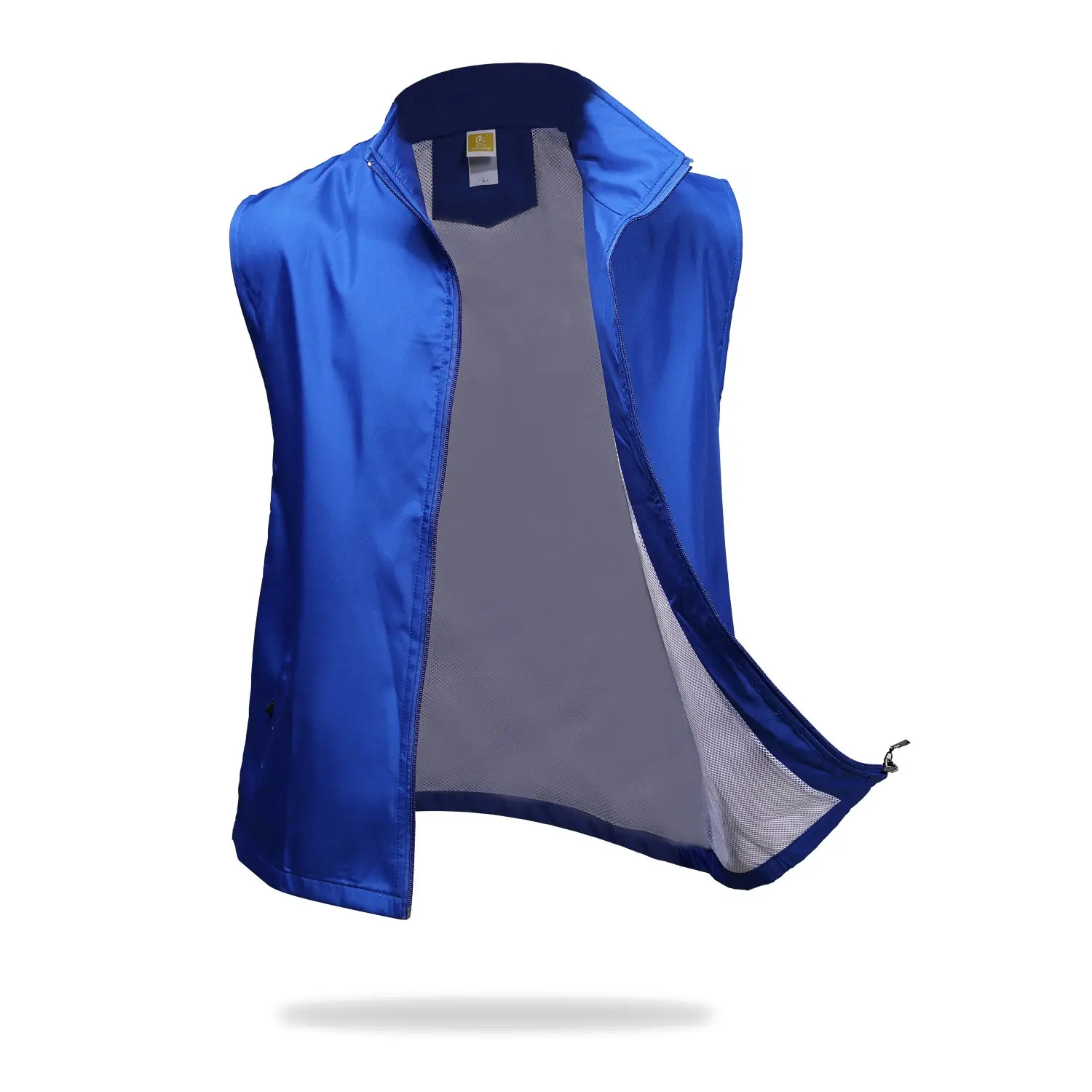 Blue Full-Zip Sleeve Vest for Men - Image 3