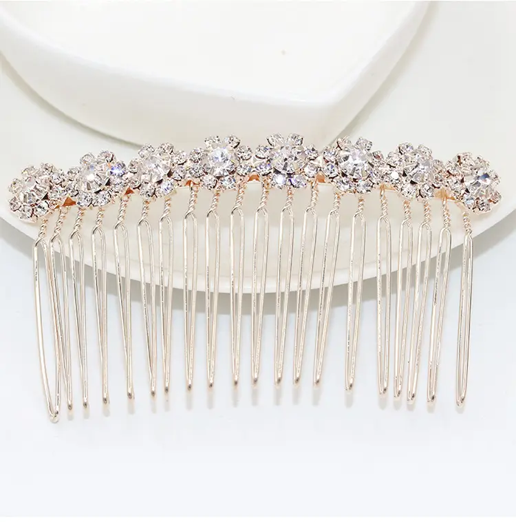 Korean Style Rhinestone Hair Combs for Bridal Use - Image 2