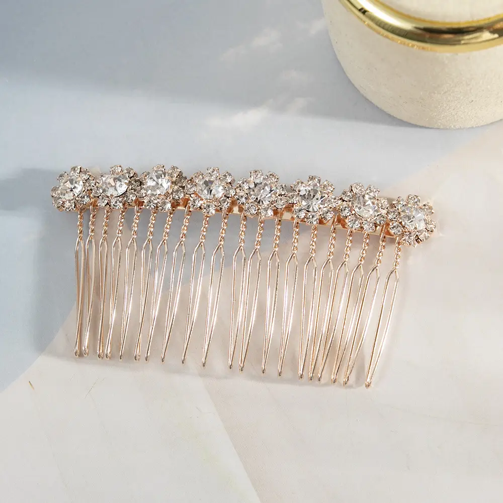 Korean Style Rhinestone Hair Combs for Bridal Use - Image 3