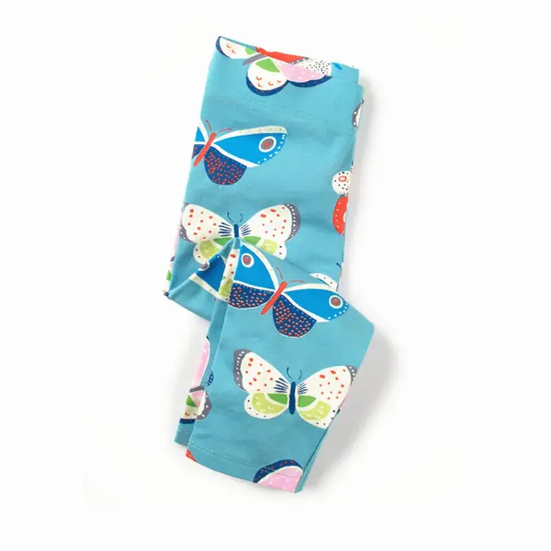 New Girls Butterfly Print Leggings Blue Spring Autumn - Image 2