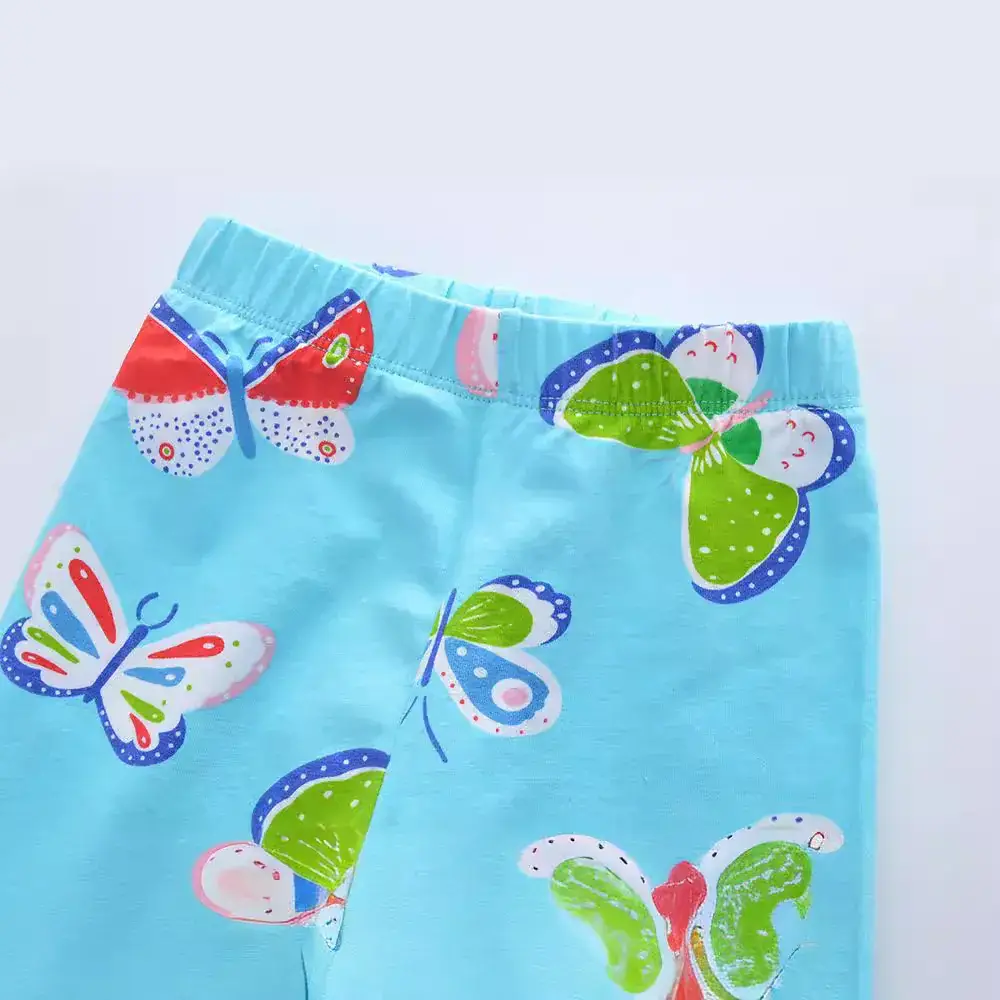 New Girls Butterfly Print Leggings Blue Spring Autumn - Image 3