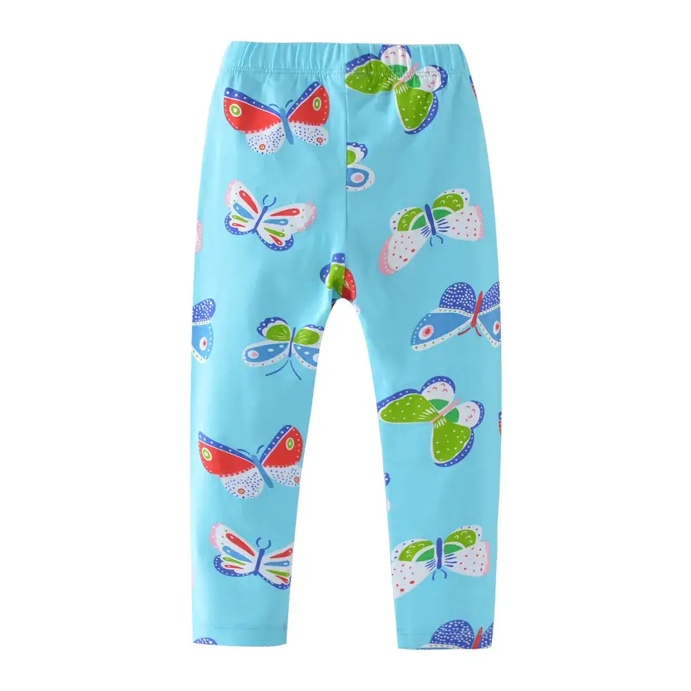 New Girls Butterfly Print Leggings Blue Spring Autumn - Image 5