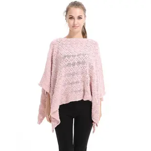 Grey Pink Striped Knitted Tassel Sweater Large — feature 8