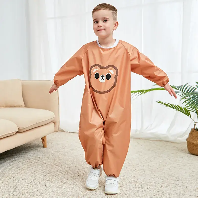 Pink Cartoon Face Kids Pajama Set Waterproof Sand Playwear - Image 5
