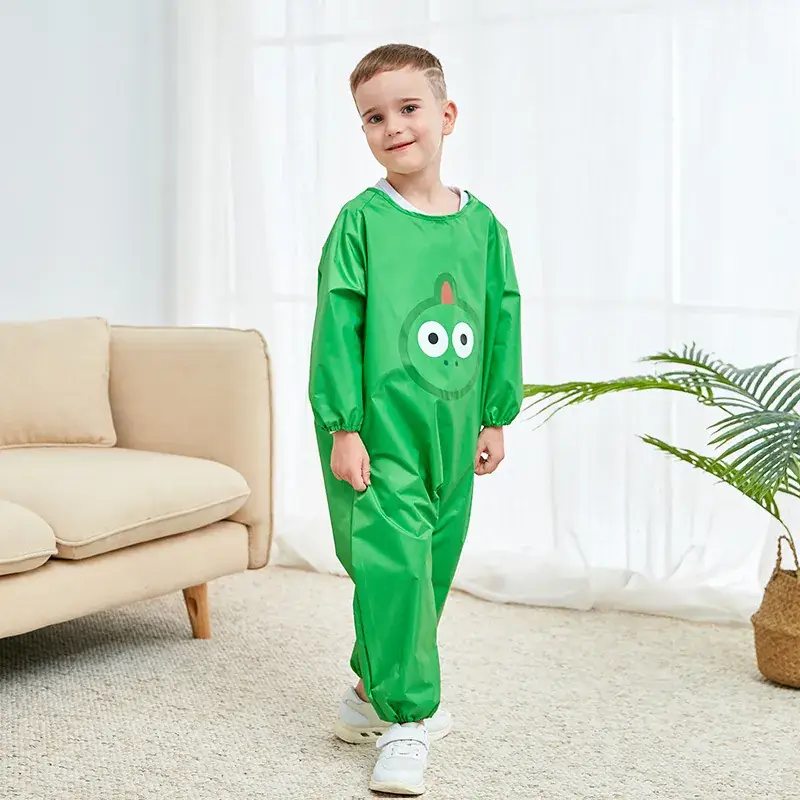 Pink Cartoon Face Kids Pajama Set Waterproof Sand Playwear - Image 6