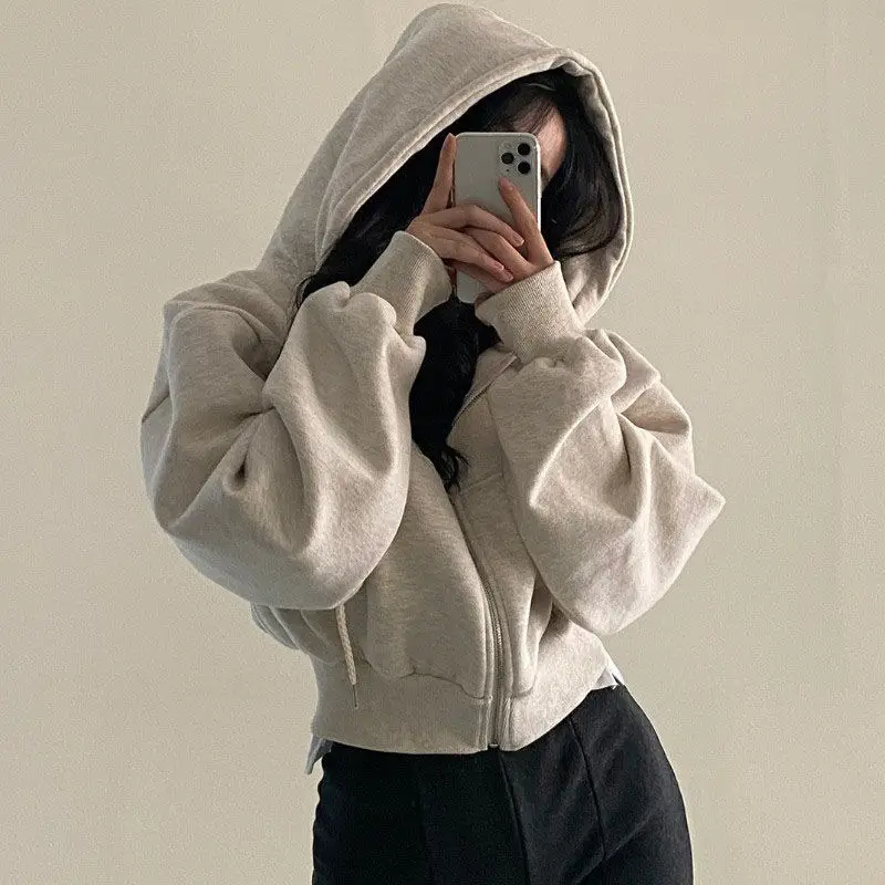 Wei Yi Women's Navy Hoodie Plus Size Spring Autumn - Image 6