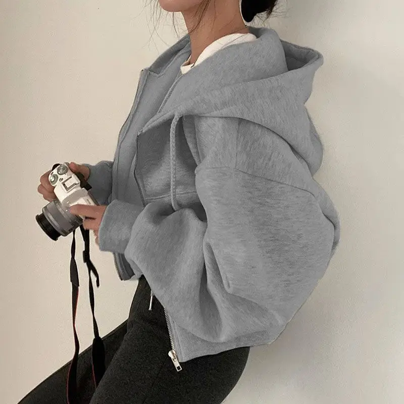 Wei Yi Women's Navy Hoodie Plus Size Spring Autumn - Image 9
