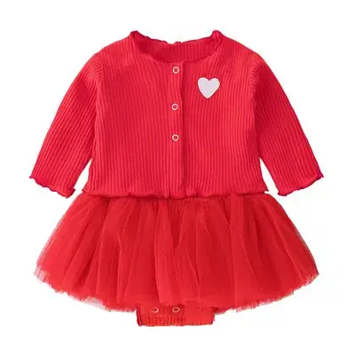 Baby Skirt Pure Cotton Western Style Newborn Siaman Cute Love Suit - Image 4