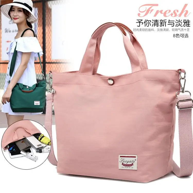 Women's Red Nylon Shoulder Bag Large Capacity - Image 8