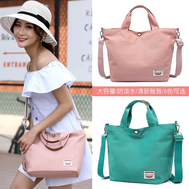 Women's Red Nylon Shoulder Bag Large Capacity - Image 9