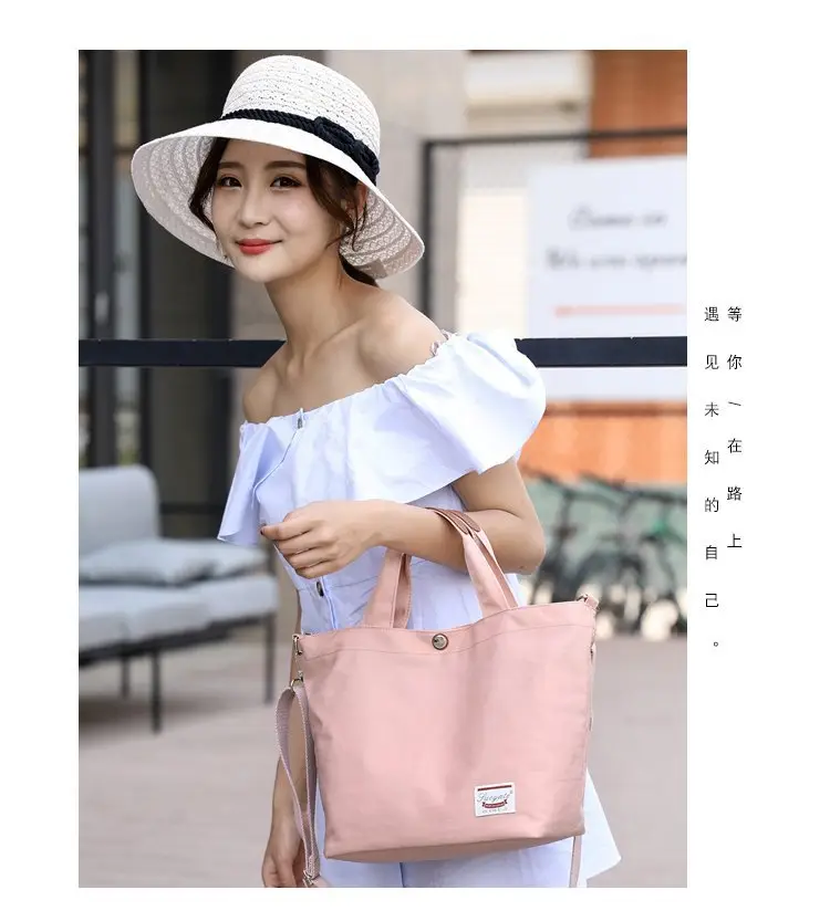 Women's Red Nylon Shoulder Bag Large Capacity — feature 20