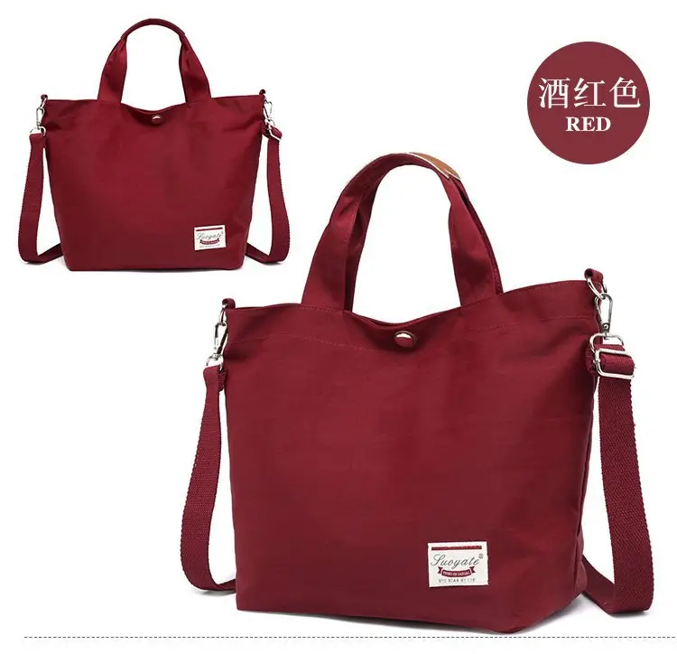 Women's Red Nylon Shoulder Bag Large Capacity — feature 34