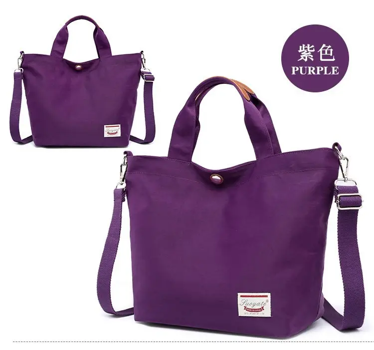 Women's Red Nylon Shoulder Bag Large Capacity - Image 2