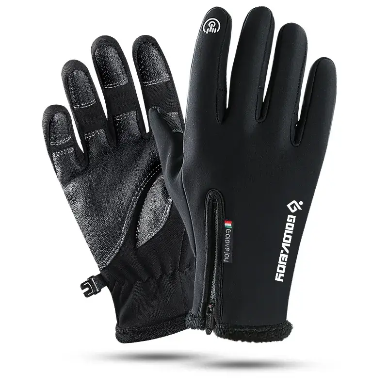 Men's Outdoor Winter Cycling Gloves Waterproof Velvet Touch Screen - Image 8
