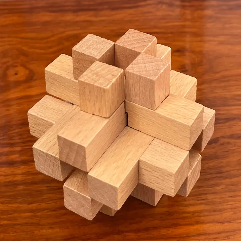 Wooden Beech Lock Puzzle Set for Kids - Image 20