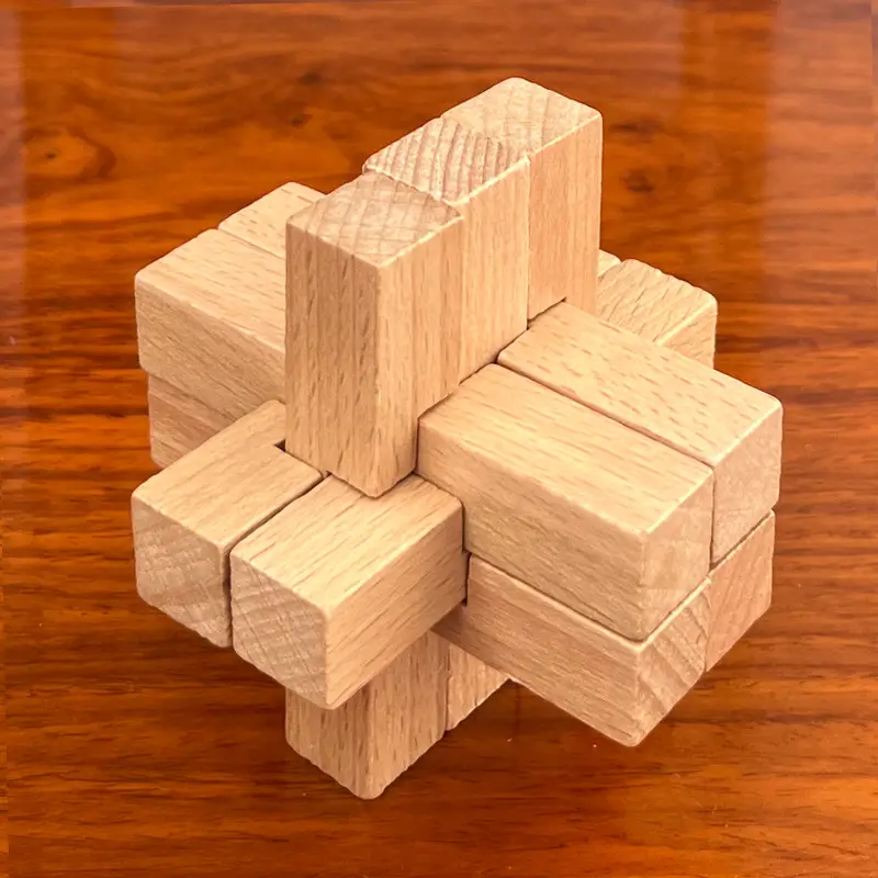 Wooden Beech Lock Puzzle Set for Kids - Image 26