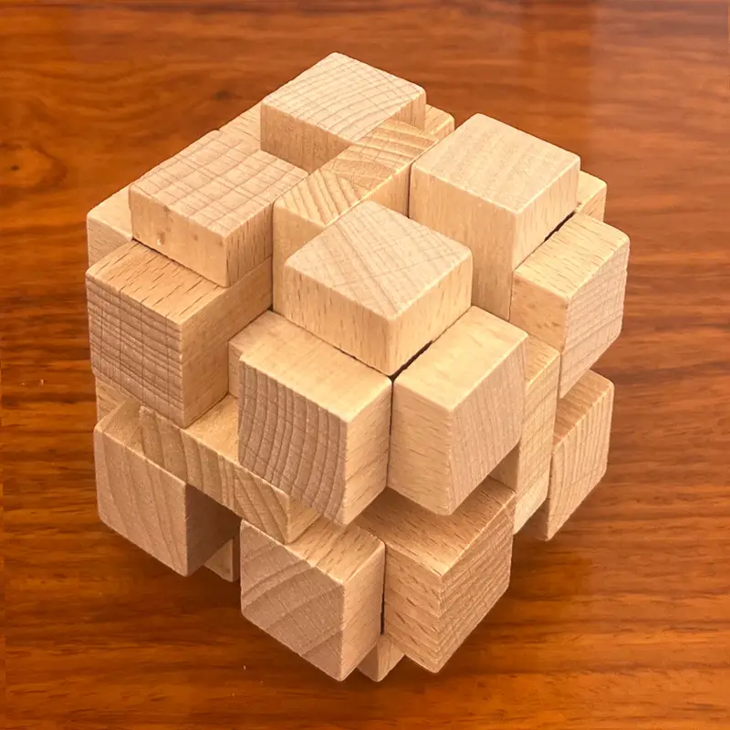 Wooden Beech Lock Puzzle Set for Kids - Image 39