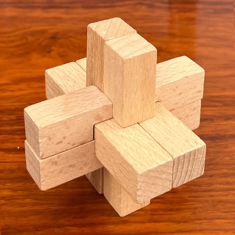 Wooden Beech Lock Puzzle Set for Kids - Image 4