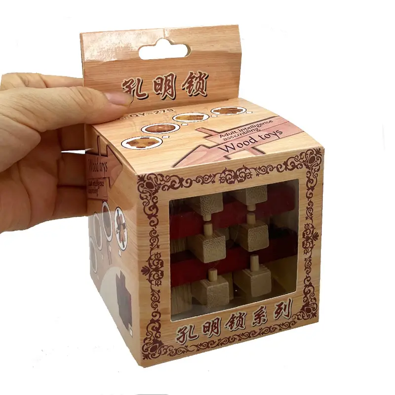 Wooden Beech Lock Puzzle Set for Kids - Image 50