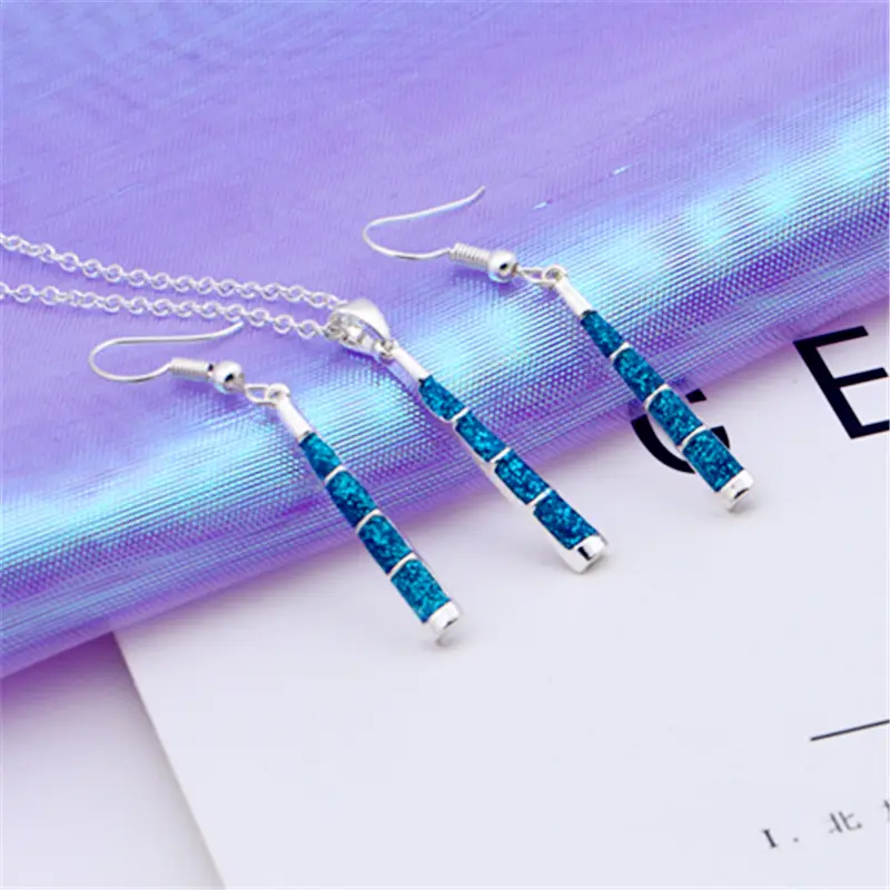 Blue Opal Necklace Set for Girls Cross Border Jewelry - Image 4