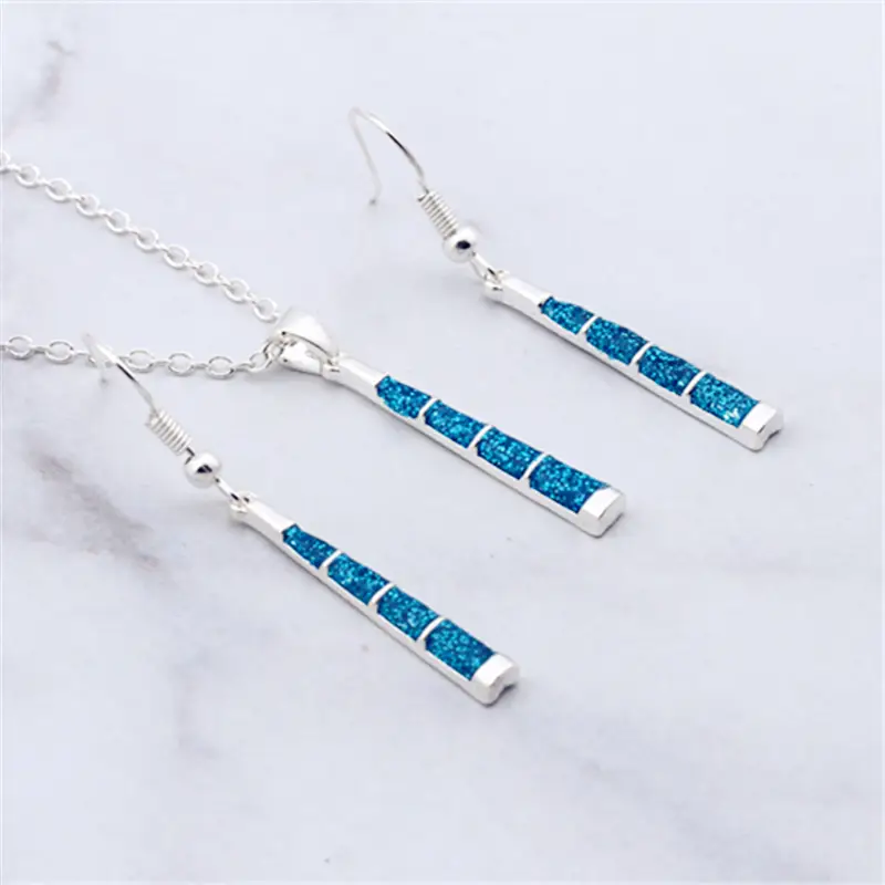 Blue Opal Necklace Set for Girls Cross Border Jewelry - Image 5